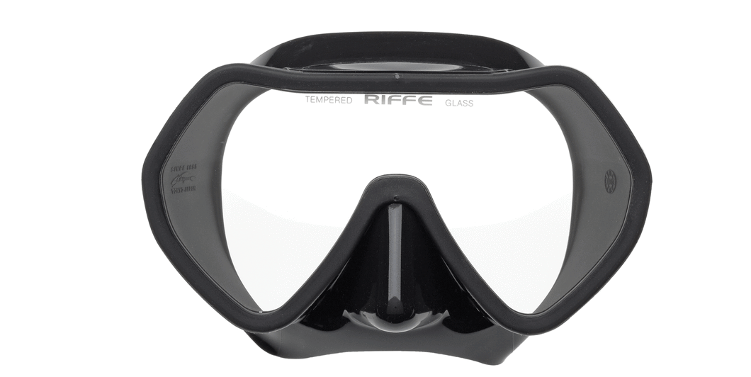 RIFFE MASK - FRAMELESS (BLACK SILICONE) - CLEAR LENS