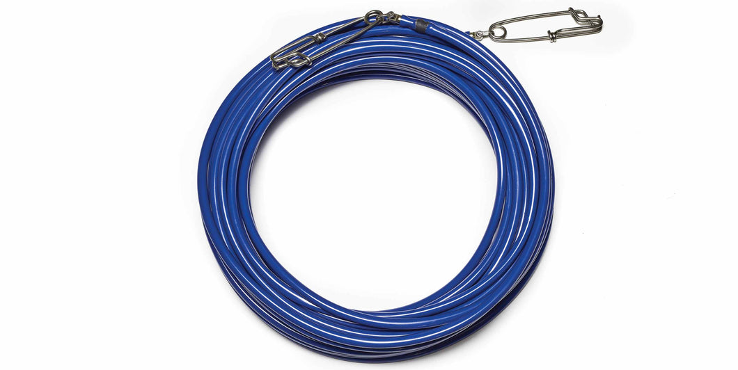 RIFFE 50' VINYL FLOAT LINE ASS'Y + QUICK CLIP (BLUE)